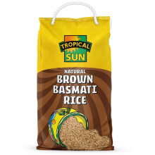 Tropical Sun Natural Brown Basmati Rice (Wholegrain), 5KG Bag | Nutritious & Aromatic Basmati Rice | Perfect for Healthy Meals | Ideal for Everyday