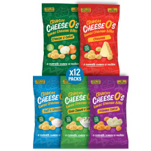 CheeseO's Crunchy Baked Cheddar Bites - Keto Snacks - High-Protein Cheese Snacks - Variety Multipack 12x20g - Low Carb -Gluten Free - Vegetarian
