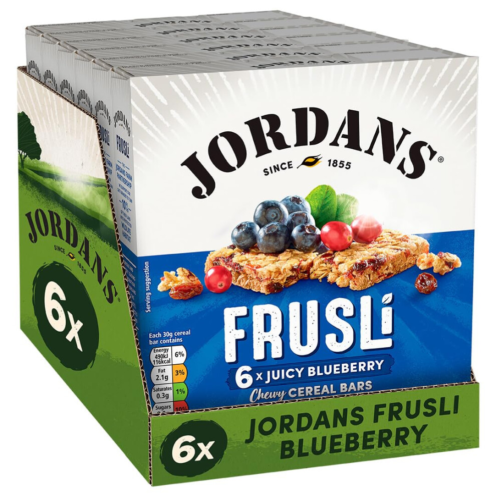 Jordans Frusli Blueberry | Cereal Bars | Vegetarian | 6 Packs Of 6X30g