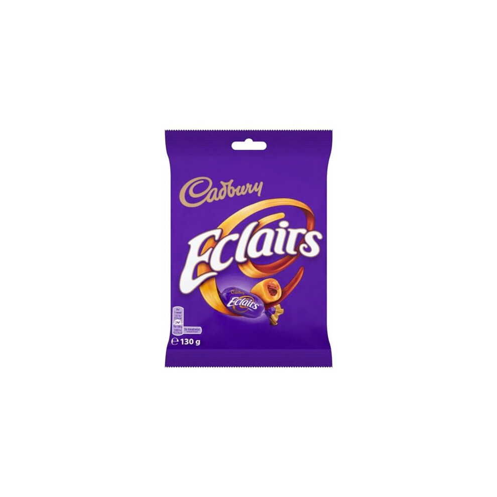 Cadbury Eclairs Chocolate Bag, Caramels With Milk Chocolate Centres, Delicious Chewy Treats, 130 G (Pack Of 12)