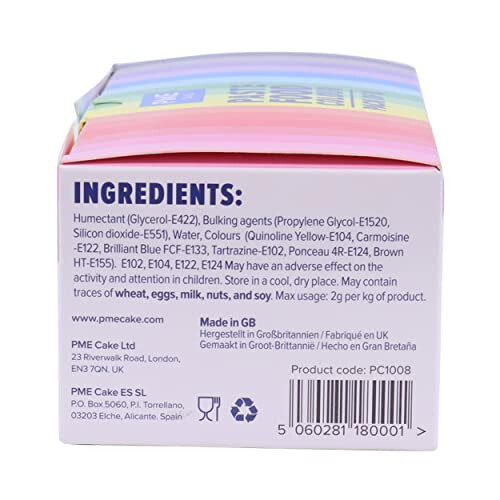 PME Paste Food Colour - Set of 8 (200g) 2