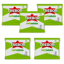 Trebor Softmint Peppermint Roll - Pack of 20 (5 packs x 4 rolls)