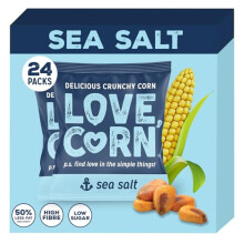 LOVE CORN Sea Salt Crunchy Corn Snack 20g x 24 Bags ? Healthy Snacks Ideal for Gluten Free & Vegan Diets ? Low Sugar Alternative for Crisps, Mixed