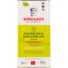 Olive Oil 5L from Crete, Greece 'Nikolaos' ? Premium Quality - Low Acidity, Cold-Pressed, Extra Virgin, Rich in Polyphenols, Expiry Date: 08/2026.