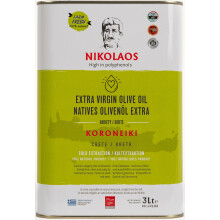 Olive Oil 3L from Crete, Greece 'Nikolaos' ? Premium Quality - Low Acidity, Cold-Pressed, Extra Virgin, Rich in Polyphenols, Expiry Date: 08/2026.
