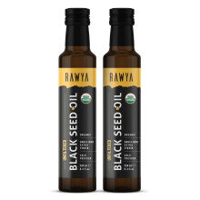 RAWYA Black Seed Oil, Organic, Unfiltered, 2 Bottles (2x250 ml), Cold Pressed, Glass Bottle, Nigella Sativa Oil, Non-GMO, Black Cumin Seed Oil, Also