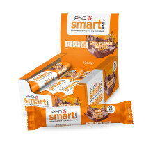 PhD Nutrition Smart Protein Bar Low Calorie, Nutritional Protein Bars/Protein Snacks, High Protein Low Sugar, Chocolate Peanut Butter Flavour, 20g of