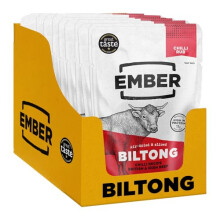 Ember Snacks: Biltong Beef Jerky Chilli Flavour (10 x 25g) - Protein Keto Snacks - On The Go Snack - from British and Irish Meat
