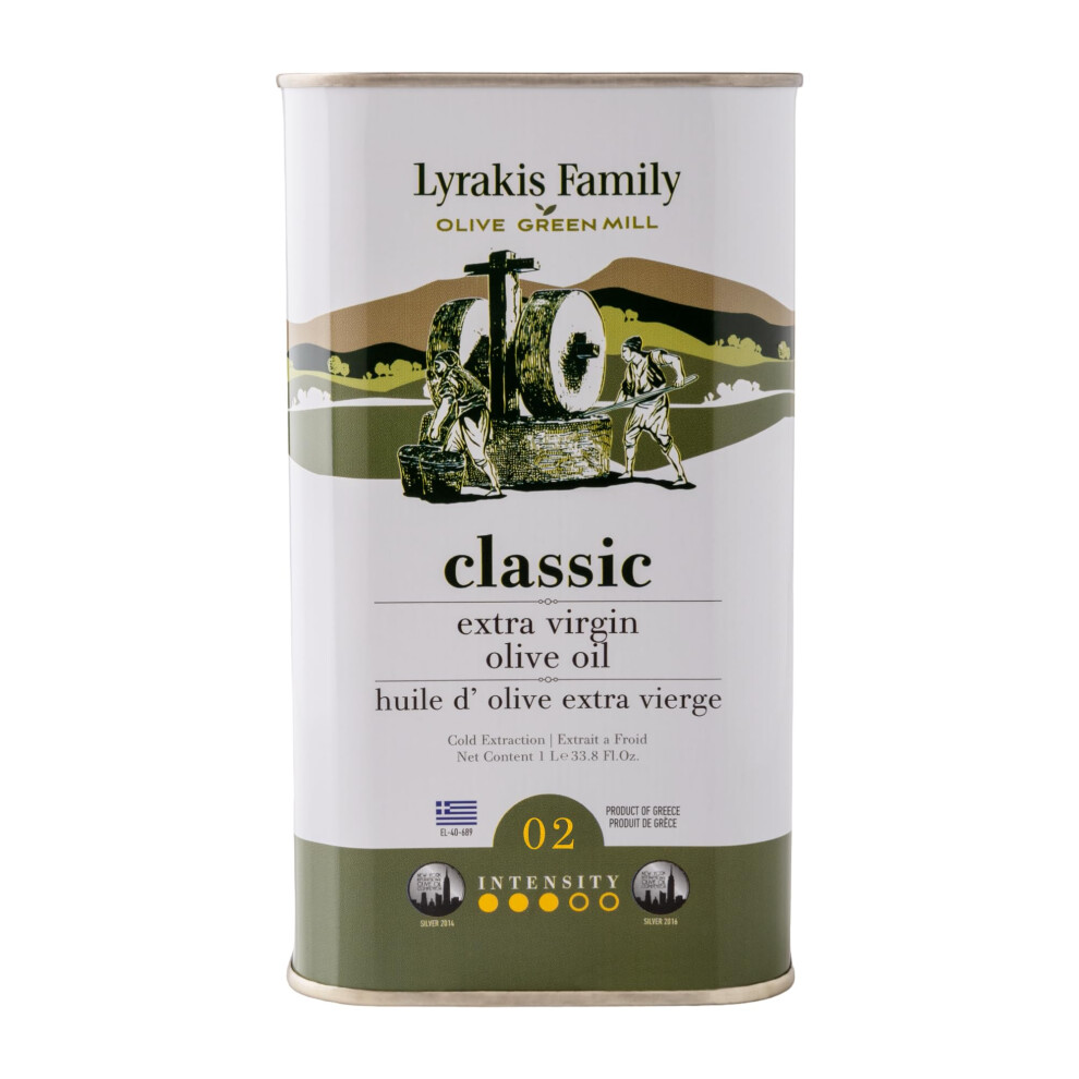 Lyrakis Family Olive Oil 1L ? Greek Extra Virgin, Premium First Cold Pressed, High Polyphenols, Handpicked Olives, New Harvest, Fresh Juice From Crete