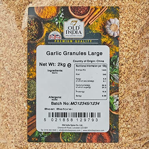 Old India Garlic Granules Large 2kg 1