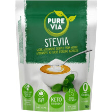 Pure Via Stevia Sugar Alternative 1kg - Gluten Free, Vegetarian and Vegan Friendly Natural Sweetener - 1 Pack