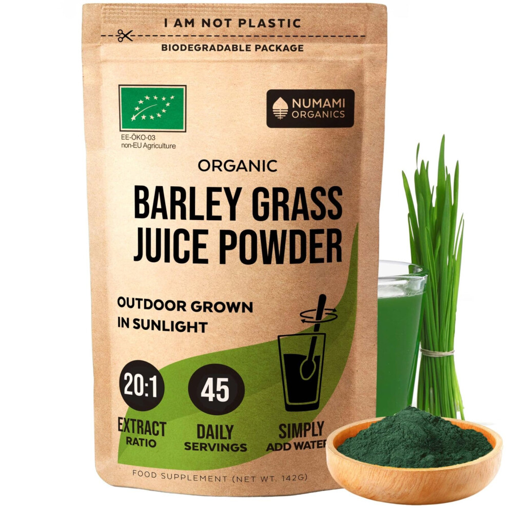 Numami Organic Barley Grass Juice Powder, Raw And Water Soluble, Add To Your Smoothie Or Drink As A Juice