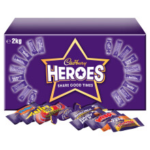 Cadbury Heroes Chocolate Bulk Share Box, Assorted Mini-Size Milk Chocolate Bars, Perfect for Gifting, 2 kg (Pack of 1)