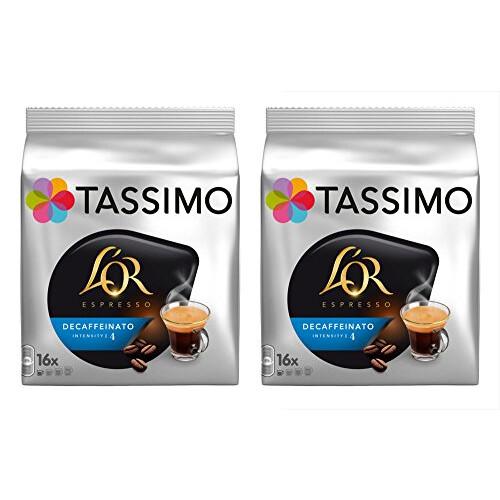Tassimo 2 x Tassimo Lor Espresso Decaffeinated Decaf Coffee 16 Discs/Servings (Total 32 Servings)