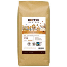 Coffee Masters Full Bodied Espresso Coffee Beans 1kg - Medium Dark Roast Arabica Bean - Perfect for Barista Machines - Fairtrade Certified