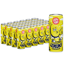 Karma Drinks Lemony Lemonade (24 x 250ml Cans), Natural Ingredients, Fairtrade, Gluten Free, Vegan Friendly, Delicious Soft Drink, Carbonated Fizzy