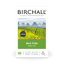 Birchall Tea Bags, Mao Feng Green Tea, Antioxidants Green Tea Bags Bursting with Full Flavour, Perfect Vegan Tea Gifts, Pack of 80 Plant-Based Prism