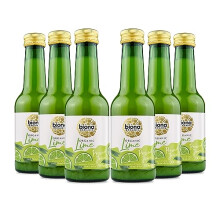 Biona Organic Lime Juice Multipack 6x200ml - 100% Natural Organic Ingredients - Free from Added Sugar - Not from Concentrate - For Salads, Stir Fries