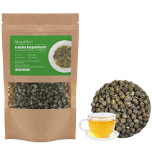 Jasmine Dragon Pearls,MQUPIN Loose Leaf Green Tea 100% Natural Floral Scented Hand Rolled,Jasmine Green Tea with Pleasant Great Aroma and Tonic