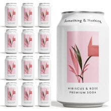 Something & Nothing Seltzer - Lightly Carbonated, Full Flavoured with Added Grape & Lemon Juice | Vegan & Low Calorie Soda | 330ml Cans, Pack of 12