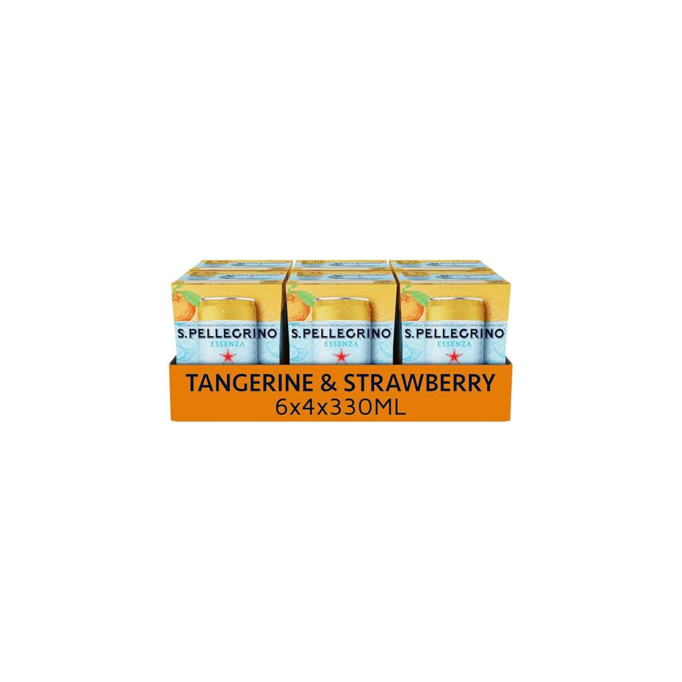 San Pellegrino Essenza Sparkling Water Tangerine & Strawberry Lightly Flavoured 24X330ml