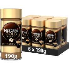 NESCAFÉ Espresso Instant Coffee - 100% Arabica, Rich Crema Premium, 6x190g