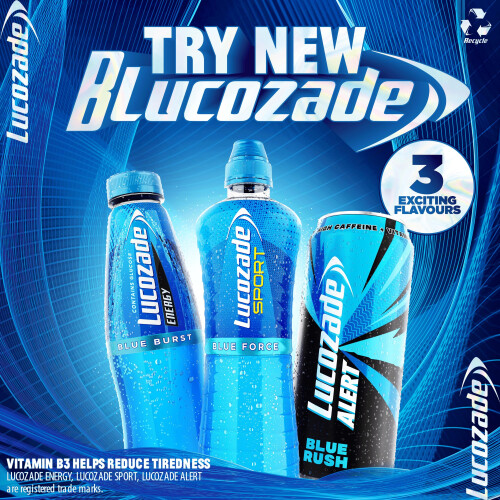 Lucozade Lucozade Energy Blue Burst 500ml (Pack of 12) 2
