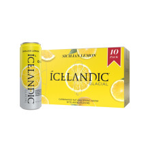 Icelandic Glacial Sparkling Water, Sicilian Lemon, 330 ml Cans, 10 Count