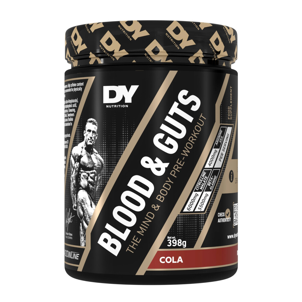 Dy Nutrition - Blood And Guts Pre Workout Powder, 398G (Cola) - High Strength Preworkout With 350Mg Caffeine, Citrulline Malate, Beta Alanine,