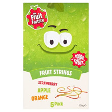 The Fruit Factory Strawberry/Apple and Orange Fruit Strings Juice, 100 g, Pack of 9