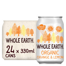 Whole Earth Organic Lightly Sparkling Orange & Lemon, 24x 330 ml, Lightly Fizzy Fruity Soft Drink with 100% Natural Ingredients, No Added Refined