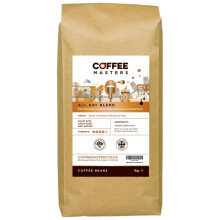 Coffee Masters All Day Blend Espresso Coffee Beans 1kg - Medium Roast for Strong and Full Bodied Drink - Whole Bean, Ideal for Barista Machines