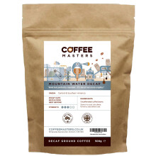 Coffee Masters Mountain Water Decaf Ground Coffee 500g - 100% Arabica Coffee Beans - Espresso Ground Coffee Suitable for Espresso Machines - Bold and