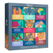 Whittard of Chelsea | Coffees of the World Gift Set For Men & Women | 9 Boxes of Single Origin Ground Coffee | Brews up to 72 cups | 9 x 66g Ground