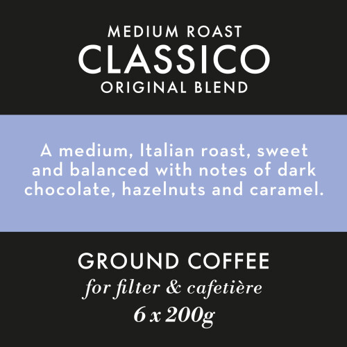 Caff? Nero Ground Coffee (6 x 200g, Classico Filter) 1
