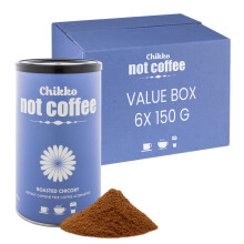 Chikko Not Coffee Organic Roasted Chicory Coffee 6x 150gr - Instant Nocaf Coffee - Alternative to Decaf Coffee - Free from Additives and Chemicals -