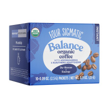 Organic Instant Adaptogen Coffee by Four Sigmatic Medium Roast Instant Coffee with Ashwagandha, Chaga, Eleuthero & Tulsi Immune Support & Stress