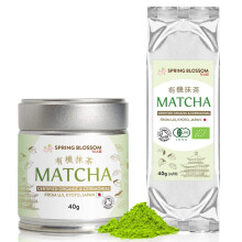 80g (40g Tin & 40g Refill) ORGANIC Matcha Green Tea Powder Japanese CEREMONIAL Grade from Uji Kyoto