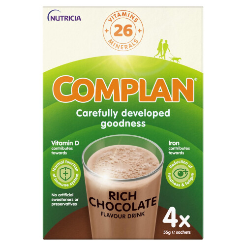 Complan Complan Rich Chocolate Nutritional Drink Sachets, 4 x 55 g (Pack of 4) 1