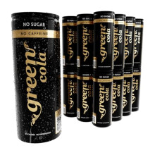 Green Cola - No Caffeine Sparkling Soft Drinks - Low Calorie, Sugar-Free, Caffeine-Free, Sweetened with Stevia, No Aspartame - Delicious and Healthy