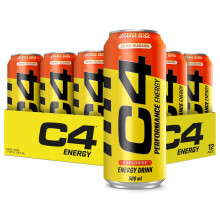 C4 Performance Energy Drinks Orange Slice 500ml (12 pack) | Sugar Free Energy Drink with 160mg Caffeine, 250mg Betaine, 1050mg Taurine | Low Calorie