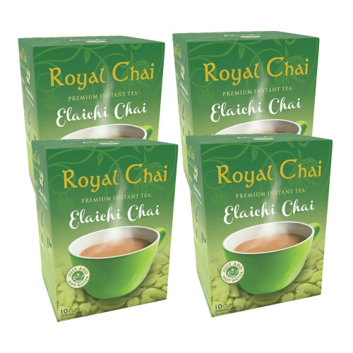 Insta Tea Royal Tea Elaichi Chai Unsweetened 180g (Pack of 4) ? Premium Instant ...