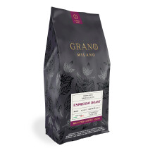 Grano Milano Coffee Beans 1kg Espresso Roast 80% Robusta, Medium Roast Intensity 4/5 Strong Coffee, Made in Italy