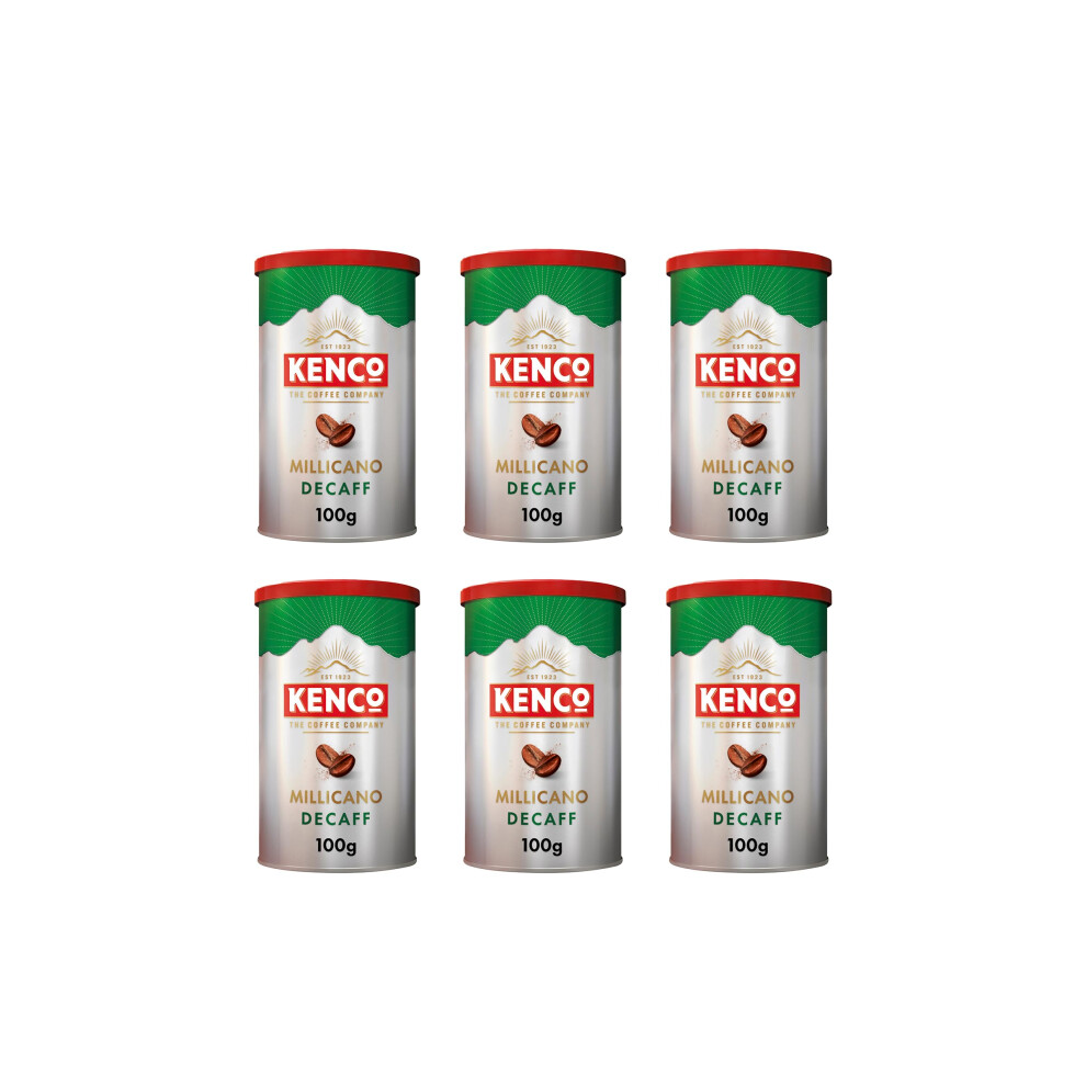 Kenco Millicano Decaff Instant Coffee 100G (Pack Of 6 Tins, Total 600G)