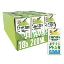 Cawston Press Fruit Water Kids Drink | Pressed Apple & Pear Flavoured Water | 200ml x 18 Pack Pear & Apple Juice Cartons | School Approved ? No Added