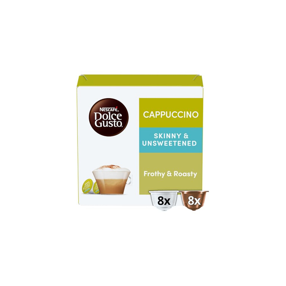 Nescafe Dolce Gusto Cappuccino Skinny&Unsweetened/Light Coffee Pods (Pack Of 3, Total 48 Capsules)