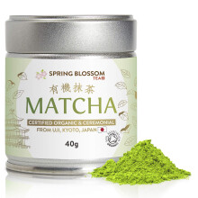 40g Organic Matcha Green Tea Powder Japanese Ceremonial Grade from Uji, Kyoto, First Harvest Stone-Ground, UK Soil Association Certified, Natural