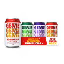 GENIE LIVING DRINKS Kombucha, Variety Pack of 3 flavours, Fermented 10 Days, Gut Friendly, Low Calorie, All Natural, 100% Vegan, No Sweeteners, No