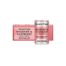 Fever-Tree Refreshingly Light Rhubarb & Raspberry Tonic Water 8 x 150ml (Pack of 3, Total 24 cans)