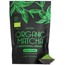 SuperSelf Organic Matcha Powder - Ceremonial Grade & 100% Pure - Large 120g - Smooth Taste & Vibrant Green - Macha for Straight Tea, Lattes & Baking -